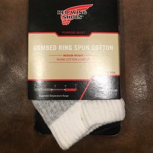 RED WING SHOES Combed Cotton Low Cut Work Socks Medium Weight Men’s NWT